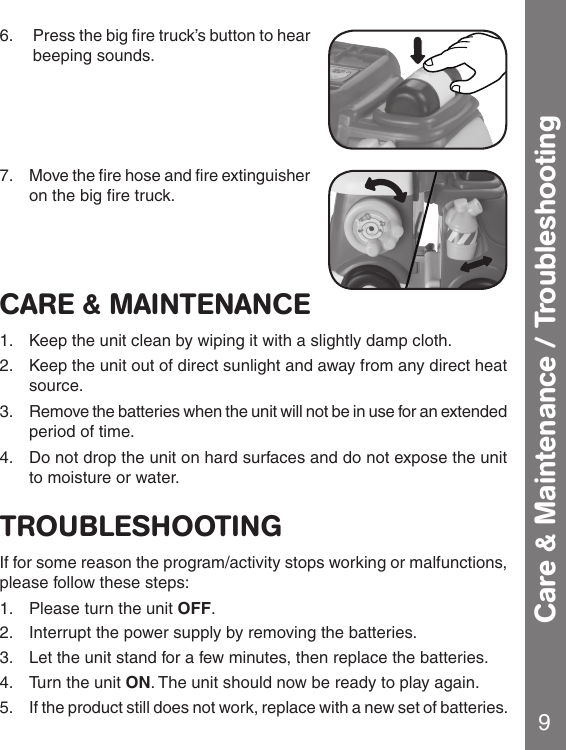 Page 10 of 12 - Vtech Vtech-Go-Go-Smart-Wheels-Fire-Command-Rescue-Center-Owners-Manual-  Vtech-go-go-smart-wheels-fire-command-rescue-center-owners-manual