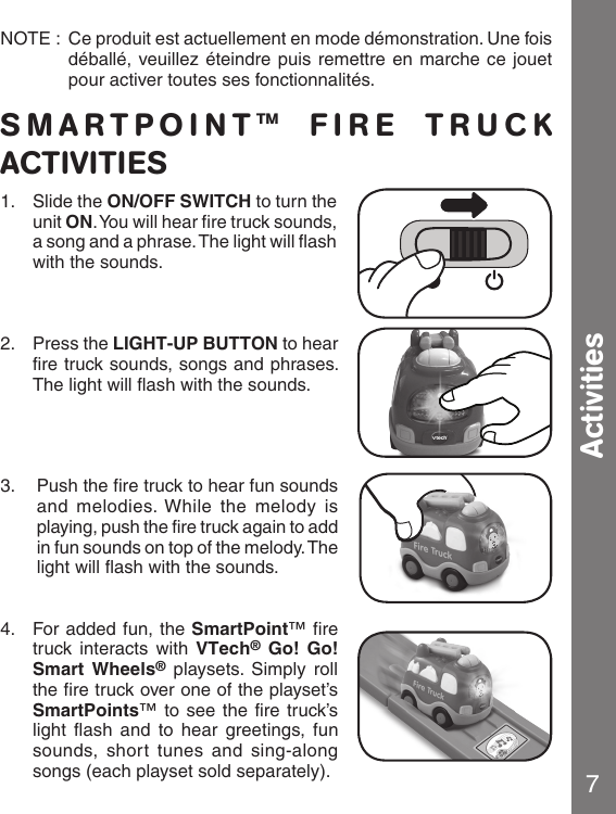 Page 8 of 12 - Vtech Vtech-Go-Go-Smart-Wheels-Fire-Command-Rescue-Center-Owners-Manual-  Vtech-go-go-smart-wheels-fire-command-rescue-center-owners-manual