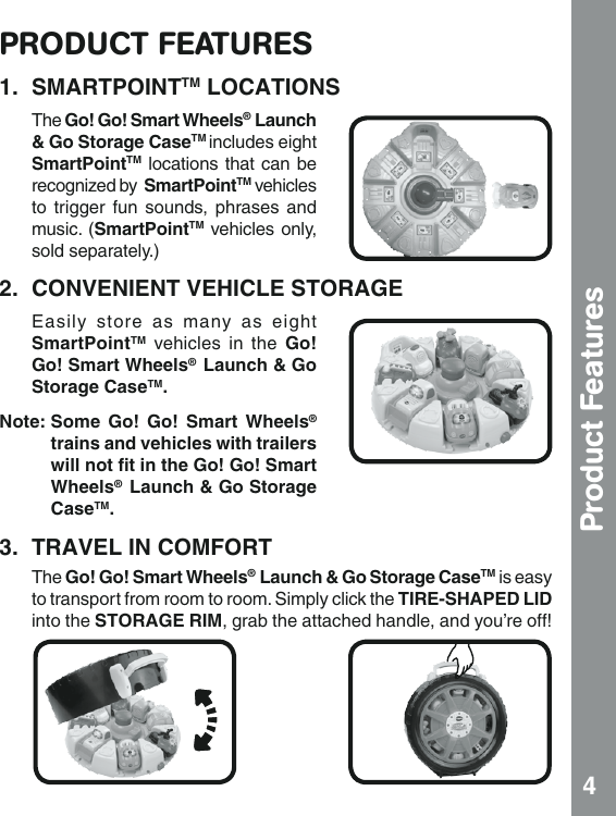 Page 5 of 7 - Vtech Vtech-Go-Go-Smart-Wheels-Launch-And-Go-Storage-Case-Owners-Manual-  Vtech-go-go-smart-wheels-launch-and-go-storage-case-owners-manual