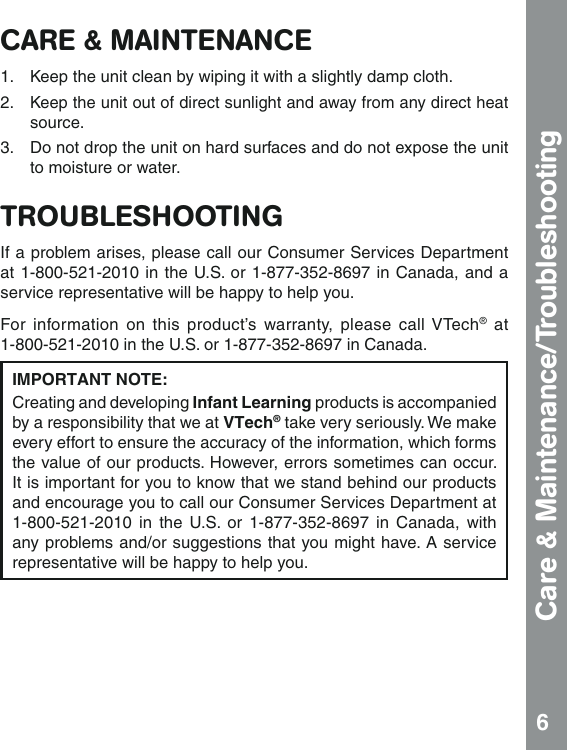 Page 7 of 7 - Vtech Vtech-Go-Go-Smart-Wheels-Launch-And-Go-Storage-Case-Owners-Manual-  Vtech-go-go-smart-wheels-launch-and-go-storage-case-owners-manual