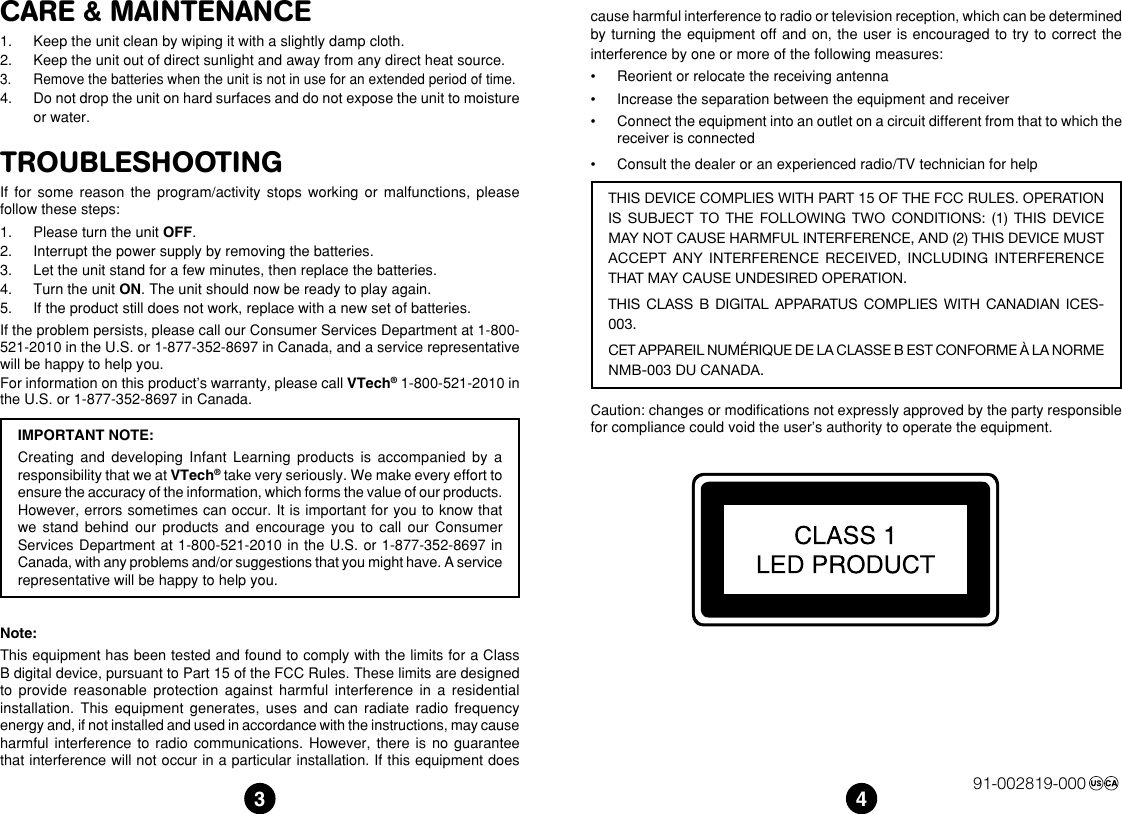 Page 2 of 2 - Vtech Vtech-Go-Go-Smart-Wheels-Tow-Truck-Owners-Manual-  Vtech-go-go-smart-wheels-tow-truck-owners-manual