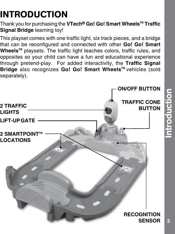 Page 3 of 10 - Vtech Vtech-Go-Go-Smart-Wheels-Traffic-Signal-Bridge-Owners-Manual-  Vtech-go-go-smart-wheels-traffic-signal-bridge-owners-manual