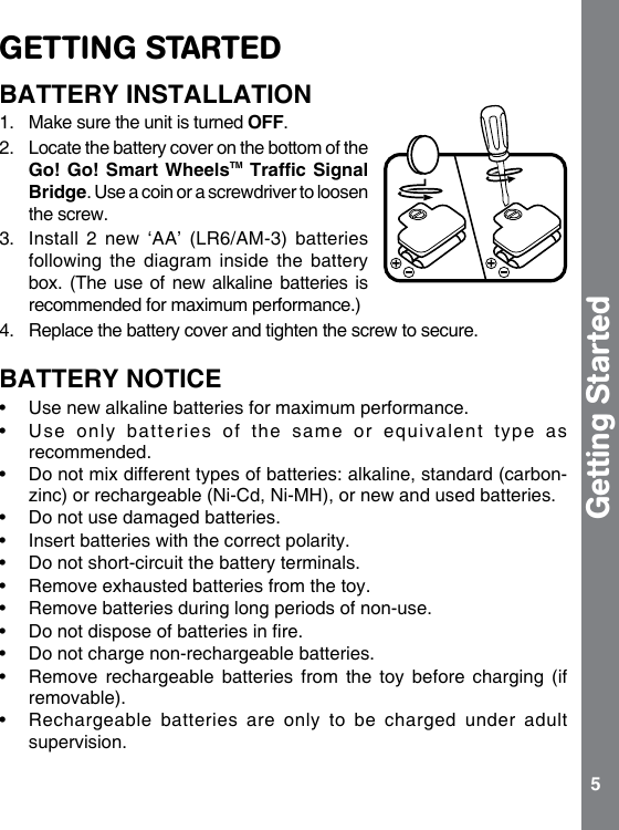 Page 5 of 10 - Vtech Vtech-Go-Go-Smart-Wheels-Traffic-Signal-Bridge-Owners-Manual-  Vtech-go-go-smart-wheels-traffic-signal-bridge-owners-manual