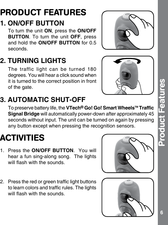 Page 6 of 10 - Vtech Vtech-Go-Go-Smart-Wheels-Traffic-Signal-Bridge-Owners-Manual-  Vtech-go-go-smart-wheels-traffic-signal-bridge-owners-manual