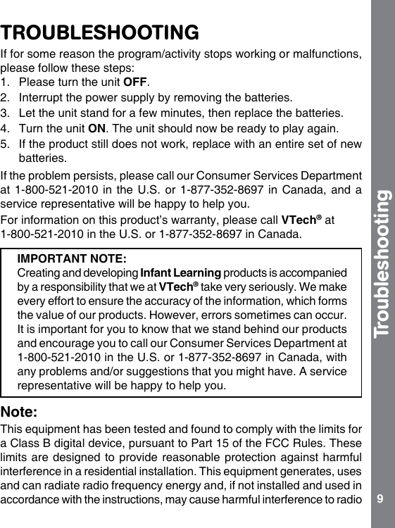 Page 9 of 10 - Vtech Vtech-Go-Go-Smart-Wheels-Traffic-Signal-Bridge-Owners-Manual-  Vtech-go-go-smart-wheels-traffic-signal-bridge-owners-manual