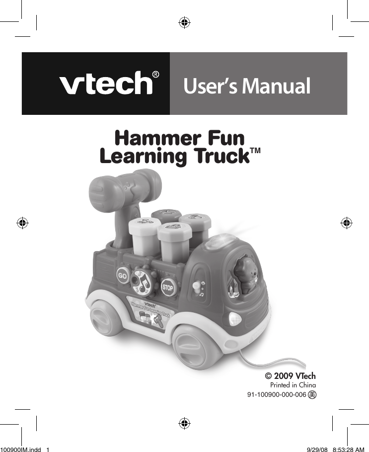 Page 1 of 11 - Vtech Vtech-Hammer-Fun-Learning-Truck-Owners-Manual- Hammer Fun Learning Truck - Manual  Vtech-hammer-fun-learning-truck-owners-manual