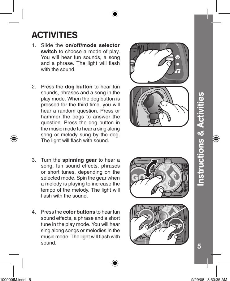 Page 6 of 11 - Vtech Vtech-Hammer-Fun-Learning-Truck-Owners-Manual- Hammer Fun Learning Truck - Manual  Vtech-hammer-fun-learning-truck-owners-manual