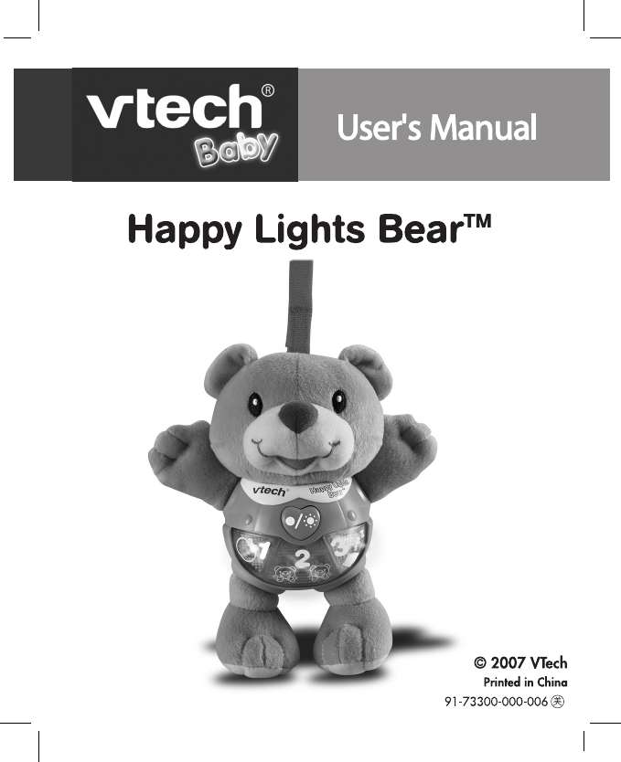 Page 1 of 9 - Vtech Vtech-Happy-Lights-Bear-Owners-Manual- Happy Lights Bear  Vtech-happy-lights-bear-owners-manual