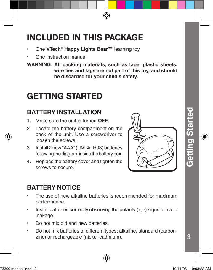 Page 4 of 9 - Vtech Vtech-Happy-Lights-Bear-Owners-Manual- Happy Lights Bear  Vtech-happy-lights-bear-owners-manual