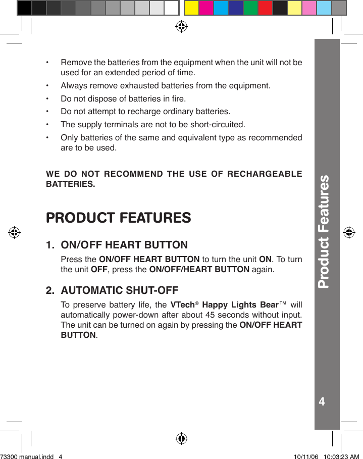 Page 5 of 9 - Vtech Vtech-Happy-Lights-Bear-Owners-Manual- Happy Lights Bear  Vtech-happy-lights-bear-owners-manual