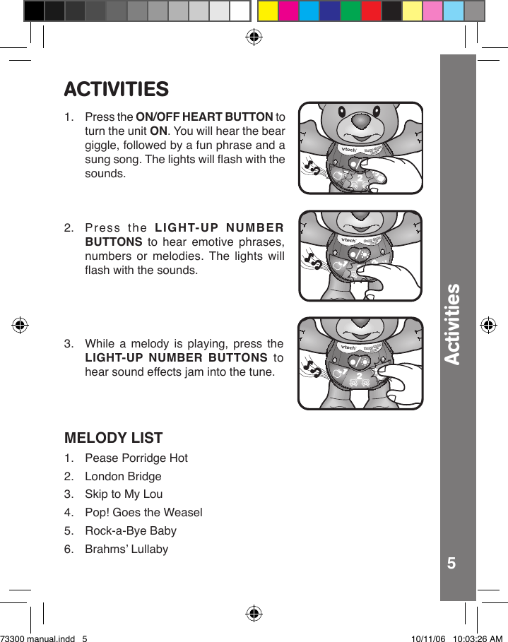 Page 6 of 9 - Vtech Vtech-Happy-Lights-Bear-Owners-Manual- Happy Lights Bear  Vtech-happy-lights-bear-owners-manual