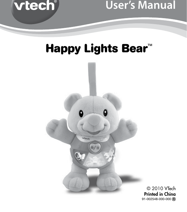 Page 1 of 8 - Vtech Vtech-Happy-Lights-Bear-Pink-Owners-Manual-  Vtech-happy-lights-bear-pink-owners-manual
