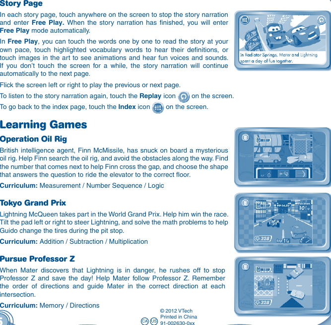 Page 6 of 10 - Vtech Vtech-Innotab-Software-Cars-2-Owners-Manual-  Vtech-innotab-software-cars-2-owners-manual