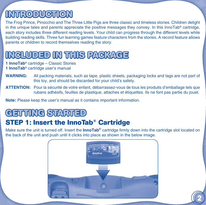 Page 3 of 12 - Vtech Vtech-Innotab-Software-Classic-Stories-Owners-Manual-  Vtech-innotab-software-classic-stories-owners-manual