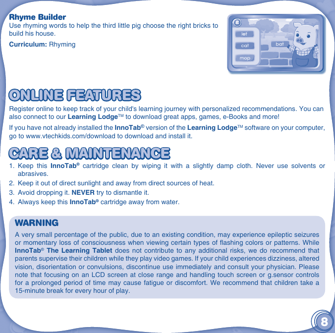 Page 9 of 12 - Vtech Vtech-Innotab-Software-Classic-Stories-Owners-Manual-  Vtech-innotab-software-classic-stories-owners-manual