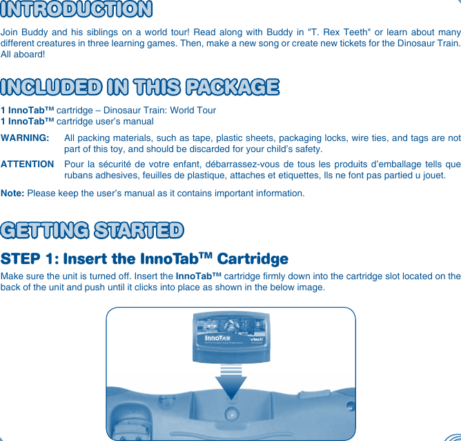 Page 3 of 10 - Vtech Vtech-Innotab-Software-Dinosaur-Train-Owners-Manual-  Vtech-innotab-software-dinosaur-train-owners-manual