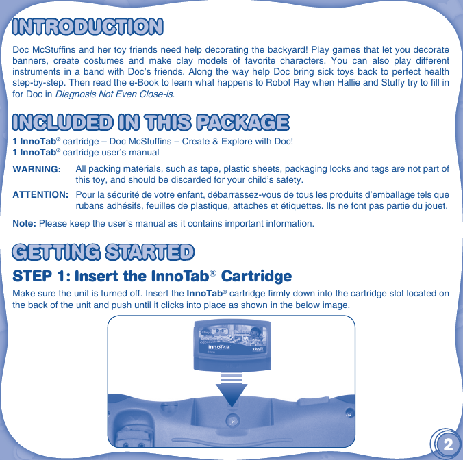 Page 3 of 12 - Vtech Vtech-Innotab-Software-Doc-Mcstuffins-Create-And-Lear-Owners-Manual-  Vtech-innotab-software-doc-mcstuffins-create-and-lear-owners-manual