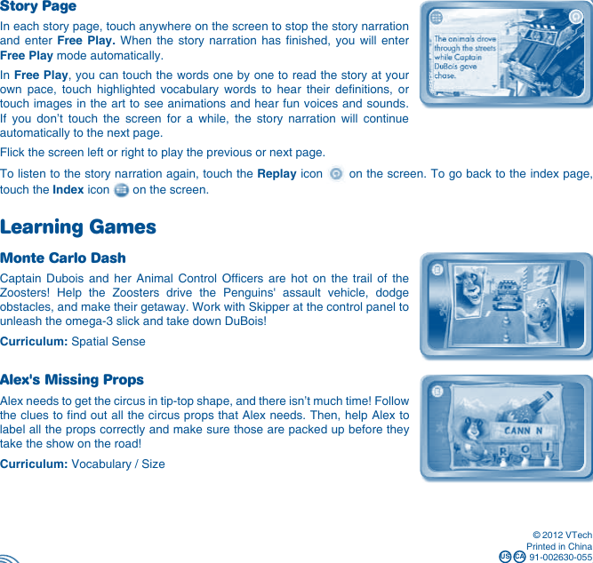 Page 6 of 10 - Vtech Vtech-Innotab-Software-Madagascar-3-Owners-Manual-  Vtech-innotab-software-madagascar-3-owners-manual