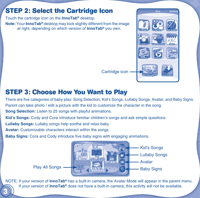 Page 4 of 12 - Vtech Vtech-Innotab-Software-My-First-Nursery-Rhymes-Owners-Manual-  Vtech-innotab-software-my-first-nursery-rhymes-owners-manual