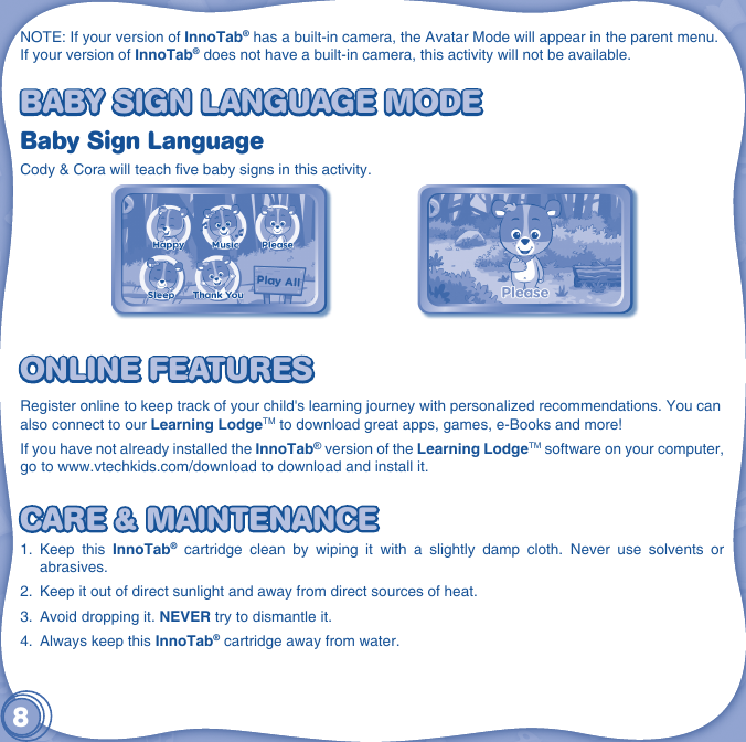 Page 9 of 12 - Vtech Vtech-Innotab-Software-My-First-Nursery-Rhymes-Owners-Manual-  Vtech-innotab-software-my-first-nursery-rhymes-owners-manual