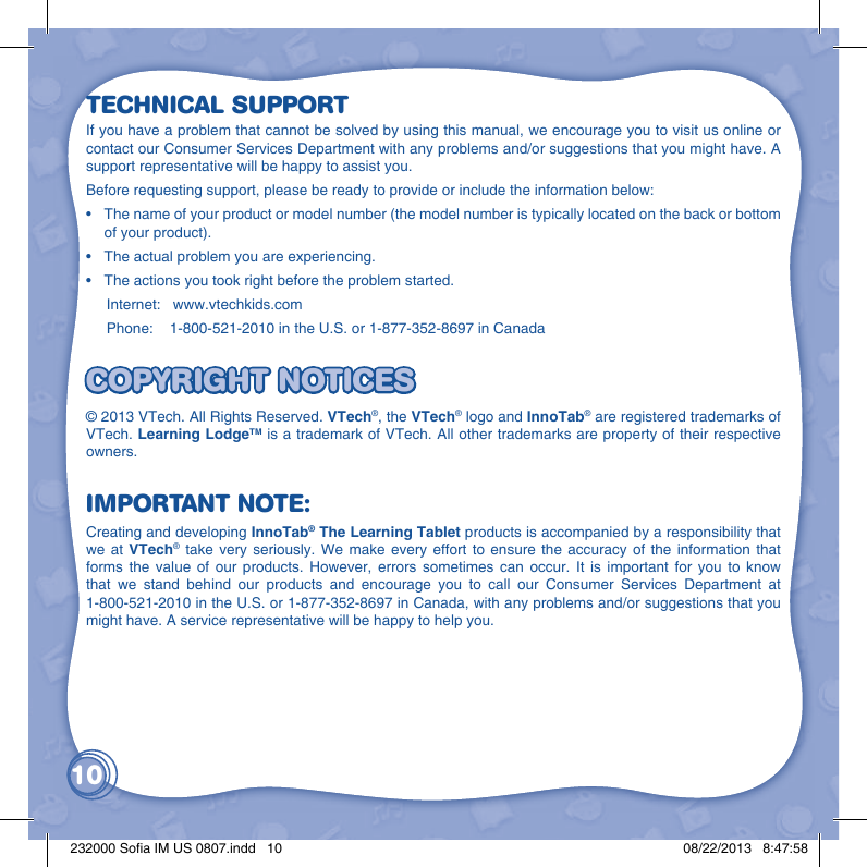 Page 11 of 12 - Vtech Vtech-Innotab-Software-Sofia-The-First-Owners-Manual-  Vtech-innotab-software-sofia-the-first-owners-manual