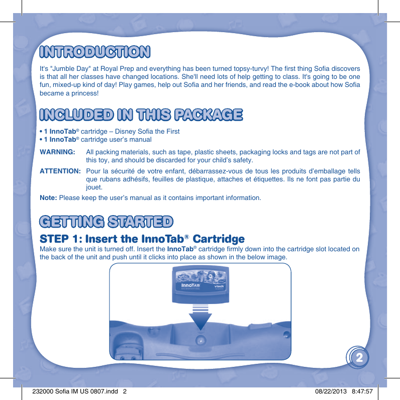 Page 3 of 12 - Vtech Vtech-Innotab-Software-Sofia-The-First-Owners-Manual-  Vtech-innotab-software-sofia-the-first-owners-manual