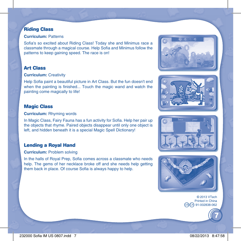 Page 8 of 12 - Vtech Vtech-Innotab-Software-Sofia-The-First-Owners-Manual-  Vtech-innotab-software-sofia-the-first-owners-manual