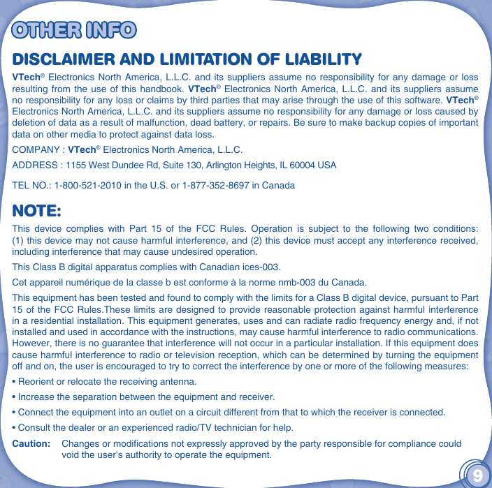 Page 10 of 10 - Vtech Vtech-Innotab-Software-Team-Umizoomi-Owners-Manual-  Vtech-innotab-software-team-umizoomi-owners-manual