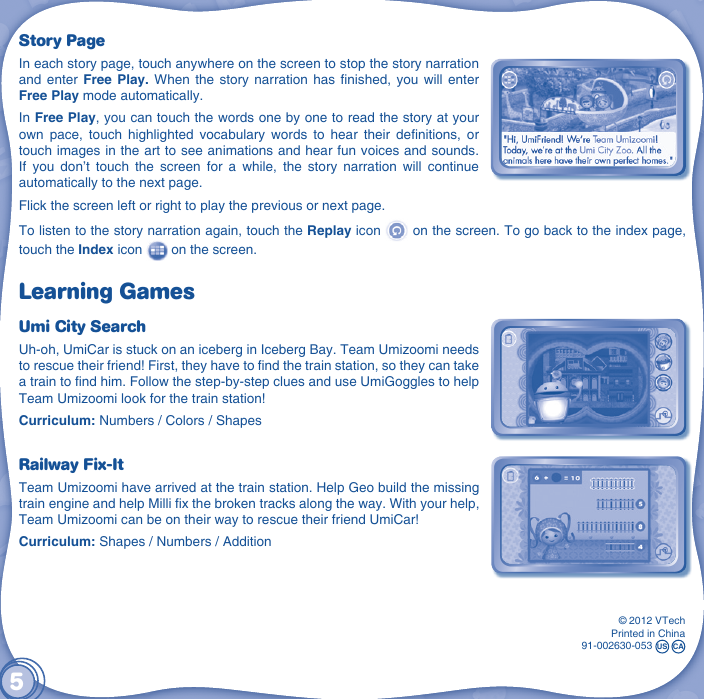 Page 6 of 10 - Vtech Vtech-Innotab-Software-Team-Umizoomi-Owners-Manual-  Vtech-innotab-software-team-umizoomi-owners-manual