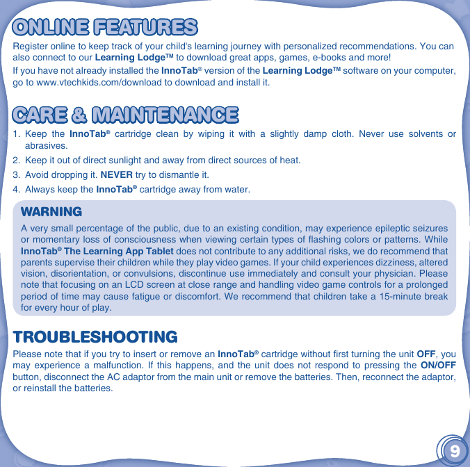 Page 10 of 12 - Vtech Vtech-Innotab-Software-Ultimate-Spider-Man-Owners-Manual-  Vtech-innotab-software-ultimate-spider-man-owners-manual