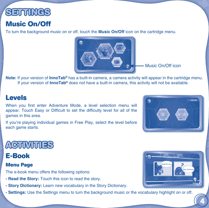 Page 5 of 12 - Vtech Vtech-Innotab-Software-Ultimate-Spider-Man-Owners-Manual-  Vtech-innotab-software-ultimate-spider-man-owners-manual