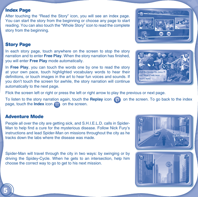 Page 6 of 12 - Vtech Vtech-Innotab-Software-Ultimate-Spider-Man-Owners-Manual-  Vtech-innotab-software-ultimate-spider-man-owners-manual