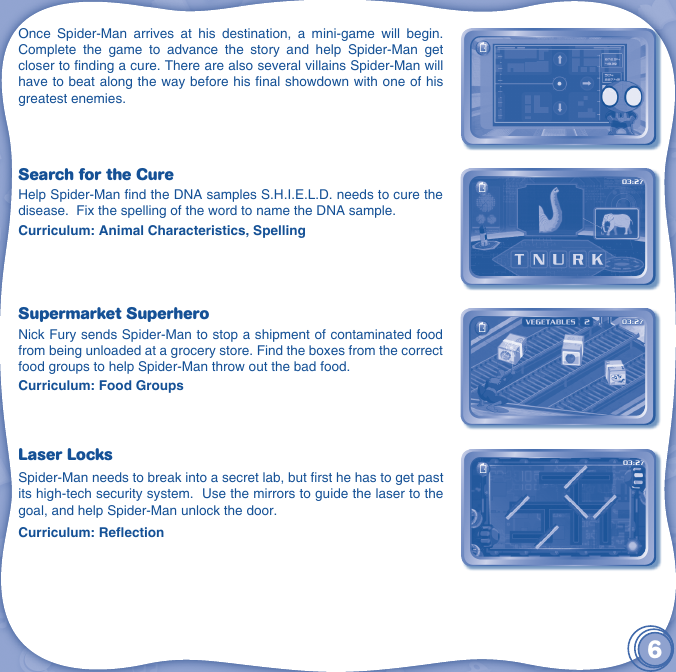 Page 7 of 12 - Vtech Vtech-Innotab-Software-Ultimate-Spider-Man-Owners-Manual-  Vtech-innotab-software-ultimate-spider-man-owners-manual