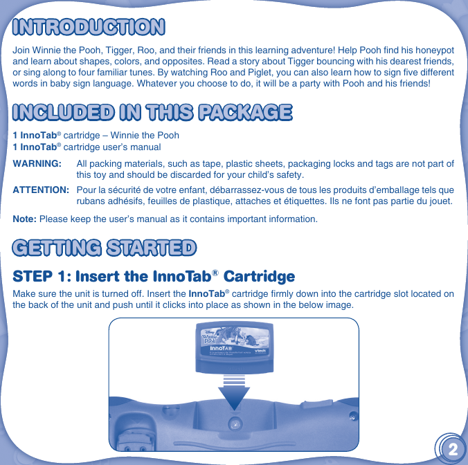 Page 3 of 12 - Vtech Vtech-Innotab-Software-Winnie-The-Pooh-Owners-Manual-  Vtech-innotab-software-winnie-the-pooh-owners-manual