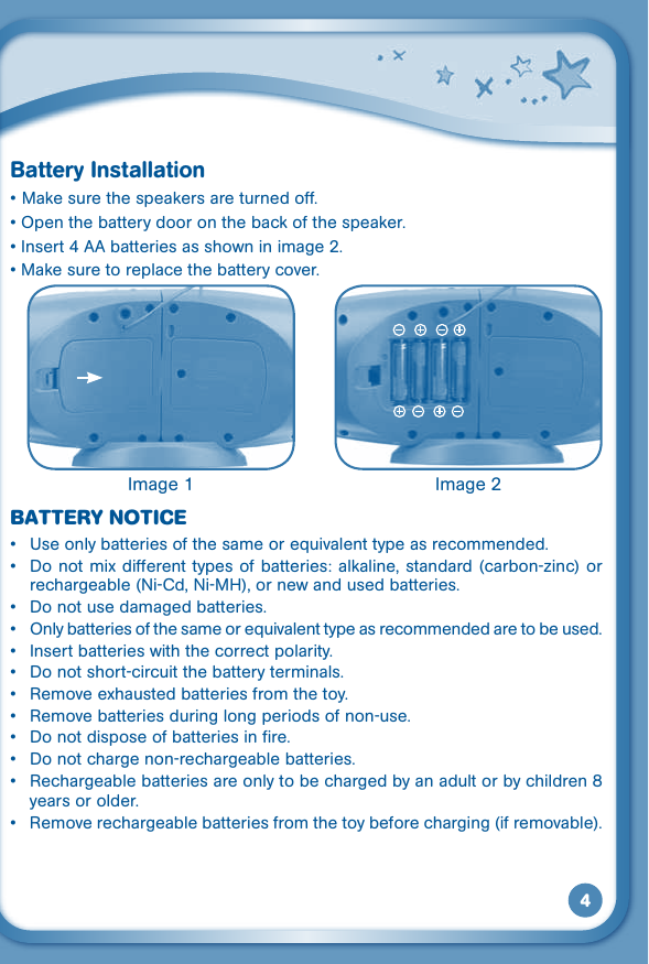 Page 5 of 8 - Vtech Vtech-Innotab-Stereo-Speaker-System-2-2S-3-3S-Owners-Manual- Vtech-innotab-stereo-speaker-system-2-2s-3-3s-owners-manual