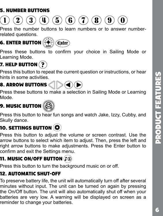 Page 6 of 10 - Vtech Vtech-Jake-And-The-Neverland-Pirates-Smart-Ship-Learn-And-Go-Owners-Manual-  Vtech-jake-and-the-neverland-pirates-smart-ship-learn-and-go-owners-manual