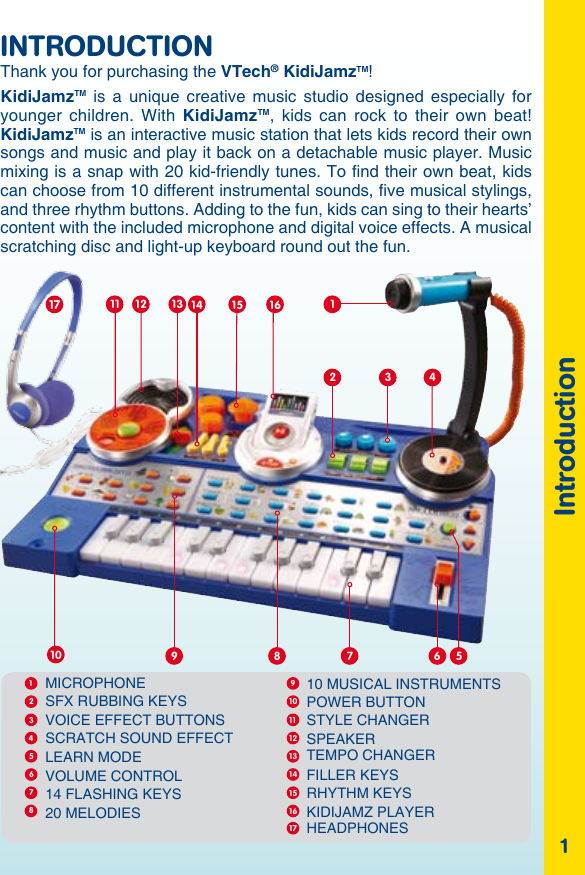 Page 3 of 12 - Vtech Vtech-Kidijamz-Studio-Owners-Manual- KidiJamz Studio™ Manual  Vtech-kidijamz-studio-owners-manual