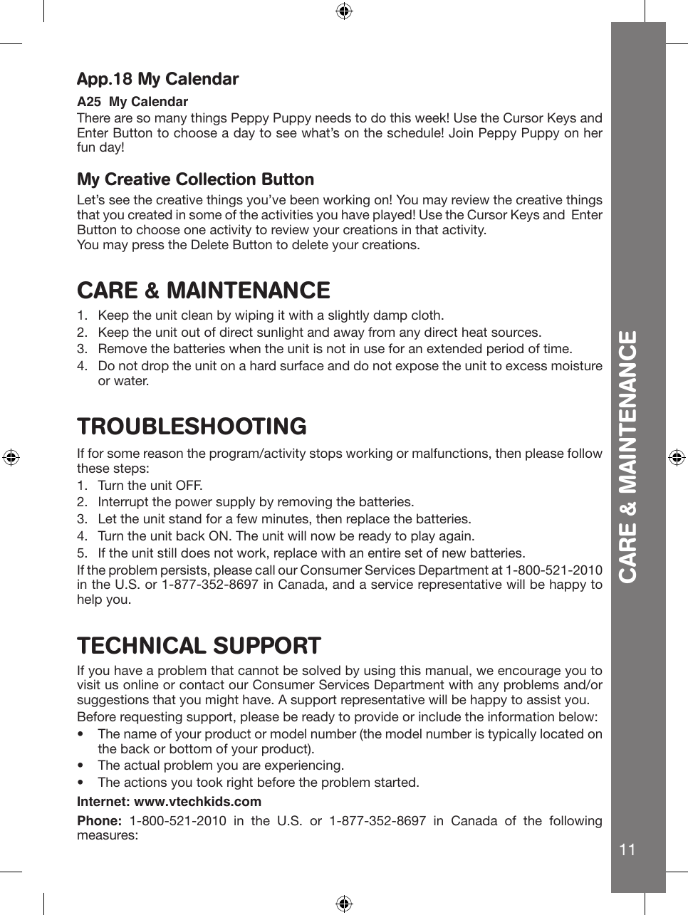 Page 11 of 12 - Vtech Vtech-Kiditab-Color-Owners-Manual-  Vtech-kiditab-color-owners-manual
