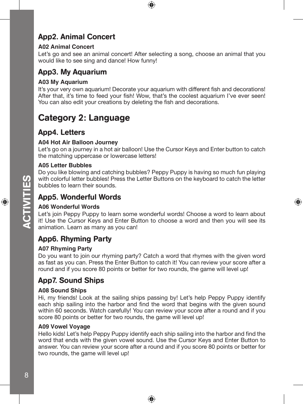 Page 8 of 12 - Vtech Vtech-Kiditab-Color-Owners-Manual-  Vtech-kiditab-color-owners-manual