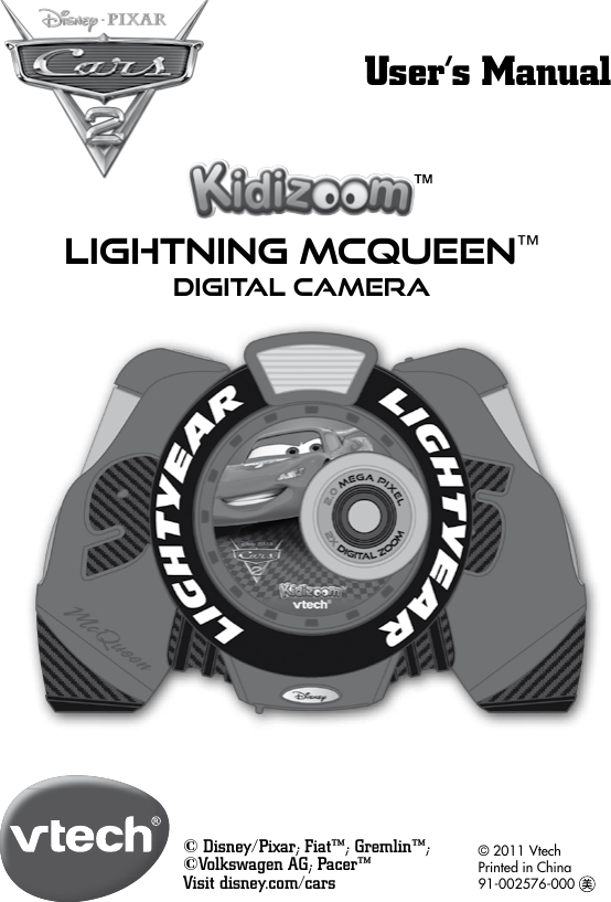 Vtech Kidizoom Lightning Mcqueen Digital Camera Owners Manual