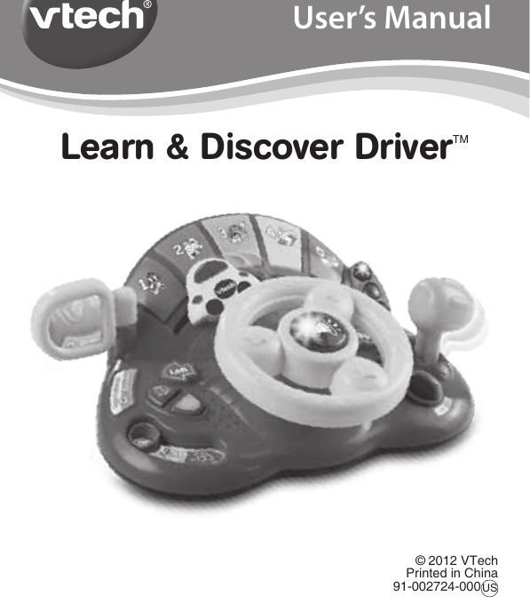 Page 1 of 10 - Vtech Vtech-Learn-And-Discover-Driver-Owners-Manual-  Vtech-learn-and-discover-driver-owners-manual