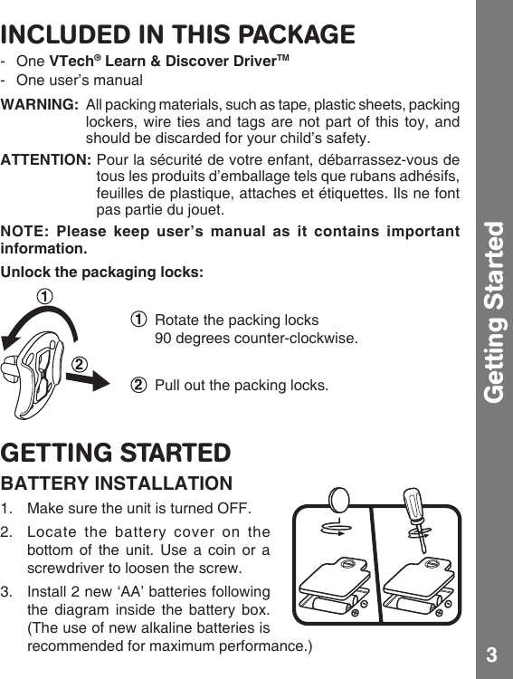 Page 4 of 10 - Vtech Vtech-Learn-And-Discover-Driver-Owners-Manual-  Vtech-learn-and-discover-driver-owners-manual