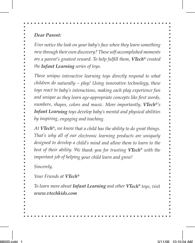 Page 2 of 9 - Vtech Vtech-Learn-And-Twirl-Butterfly-Owners-Manual- 68000  Vtech-learn-and-twirl-butterfly-owners-manual