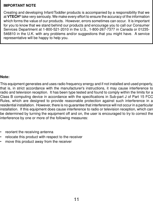 Page 12 of 12 - Vtech Vtech-Learning-Center-Owners-Manual- Learning Center  Vtech-learning-center-owners-manual