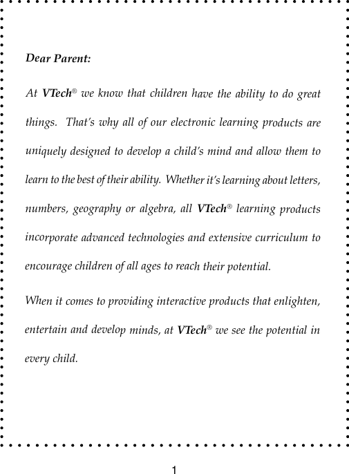 Page 2 of 12 - Vtech Vtech-Learning-Center-Owners-Manual- Learning Center  Vtech-learning-center-owners-manual