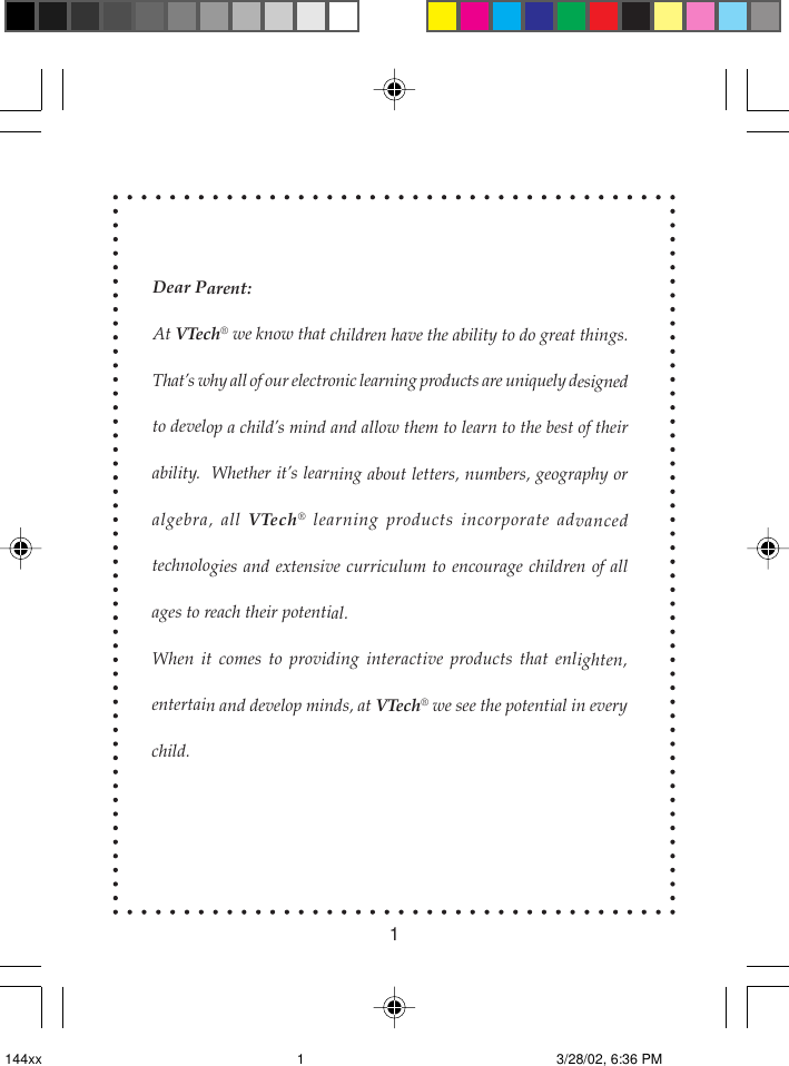 Page 2 of 12 - Vtech Vtech-Letter-Fun-With-Phonics-Owners-Manual- Letter Fun With Phonics  Vtech-letter-fun-with-phonics-owners-manual