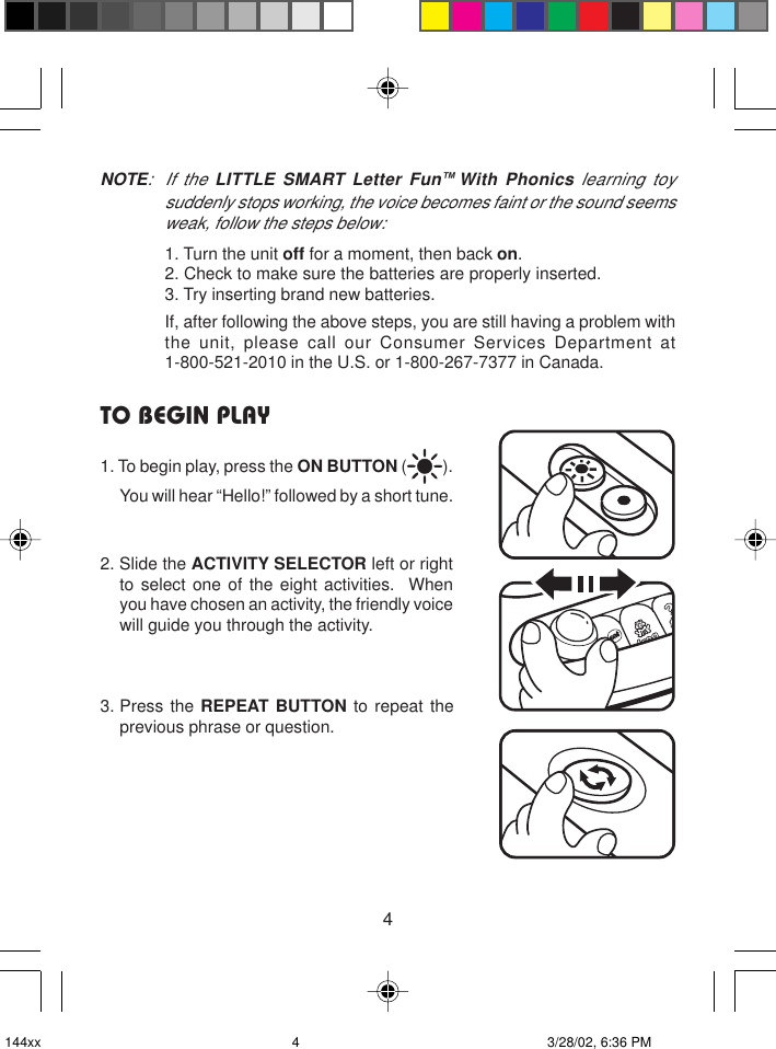 Page 5 of 12 - Vtech Vtech-Letter-Fun-With-Phonics-Owners-Manual- Letter Fun With Phonics  Vtech-letter-fun-with-phonics-owners-manual