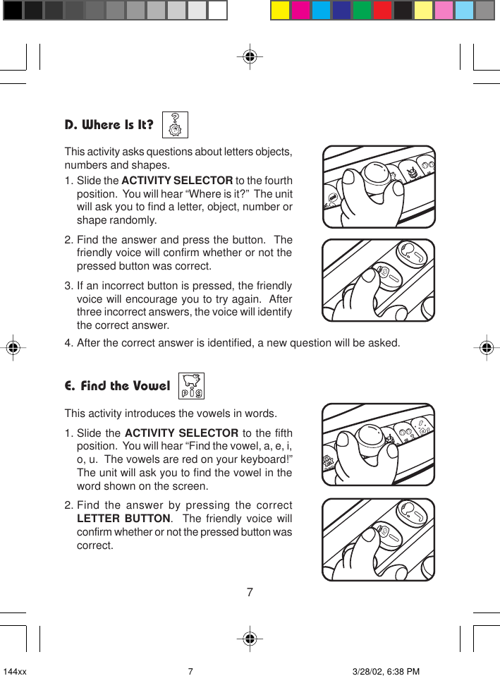 Page 8 of 12 - Vtech Vtech-Letter-Fun-With-Phonics-Owners-Manual- Letter Fun With Phonics  Vtech-letter-fun-with-phonics-owners-manual
