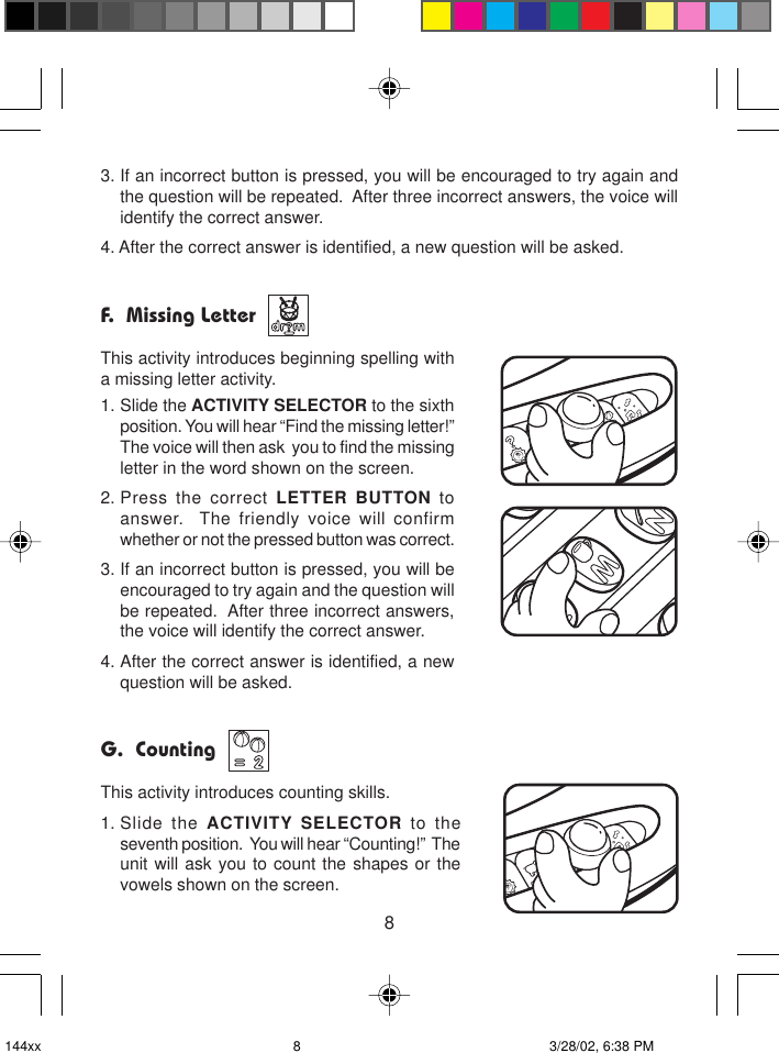 Page 9 of 12 - Vtech Vtech-Letter-Fun-With-Phonics-Owners-Manual- Letter Fun With Phonics  Vtech-letter-fun-with-phonics-owners-manual