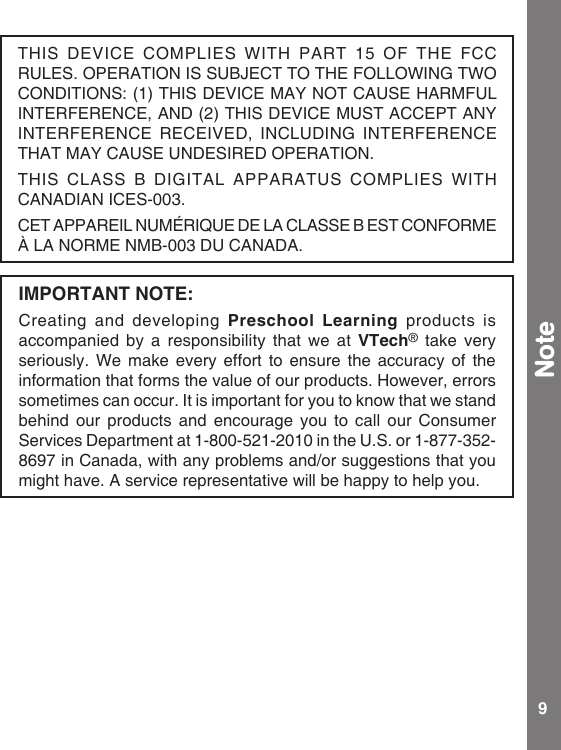 Page 10 of 10 - Vtech Vtech-Letter-Sounds-Learning-Bus-Owners-Manual-  Vtech-letter-sounds-learning-bus-owners-manual